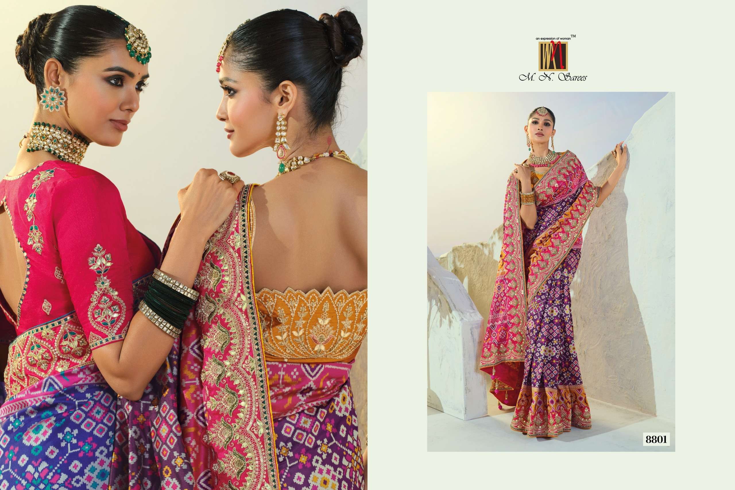 MN The Heritage Of Patola 8800 Series fancy fabric saree wholesale in surat
